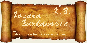 Kosara Burkanović vizit kartica